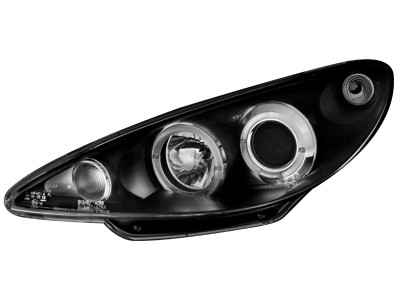 Faros Peugeot 206 02-.. / S16 99-.. Angel Eyes negro