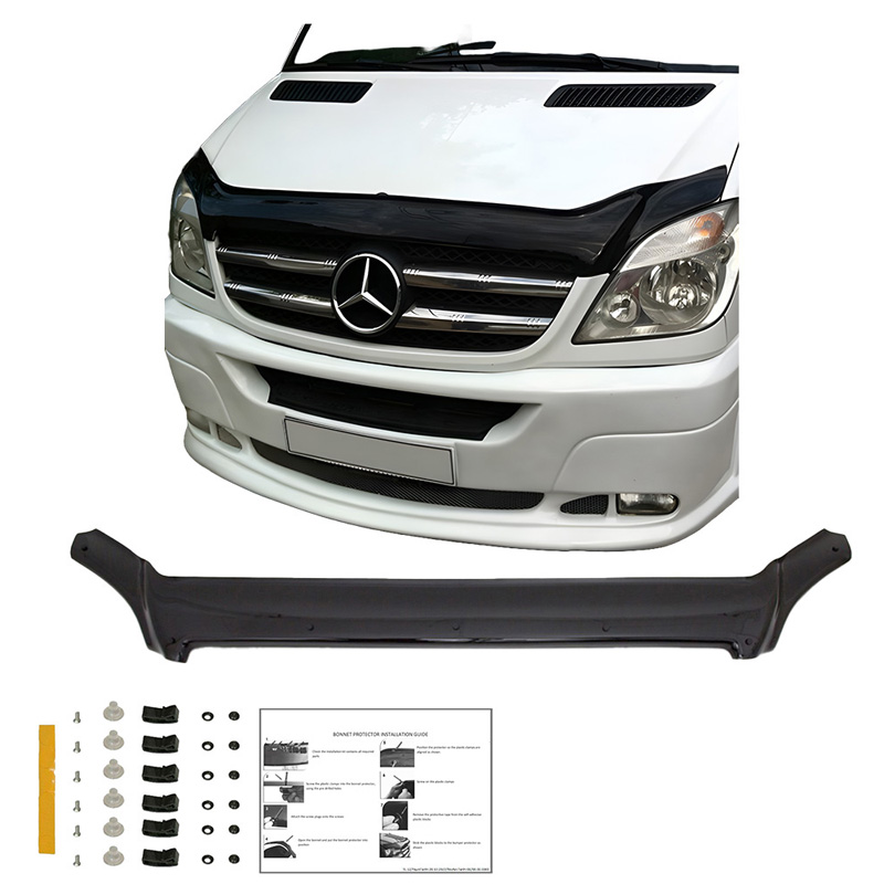 Motorkapbeschermer (steenslagcover)  Mercedes Sprinter W906 2006-2013 - Glanzend zwart