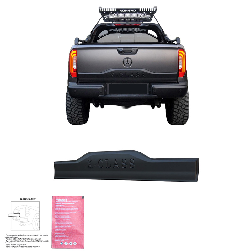 Achterklepcover  Mercedes X-Klasse W470 2017- - Versie 2 - Matzwart
