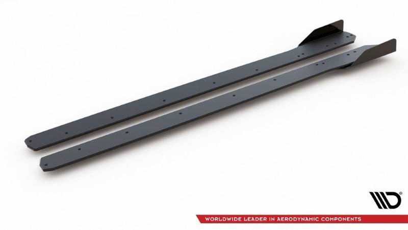 Duurzame Zijskirts Diffusers + Kleppen Ford Focus ST / ST-Line Mk4 (Racing) Glanzend Zwart
