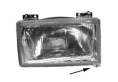 koplamp, Duplo + H4, links, 06/1984-1990 Fiat Ducato, 1982-1994