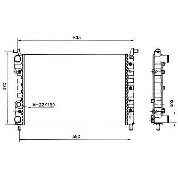 Radiator FIAT PALIO 98->> 520x360 1.2/1.4/1.6