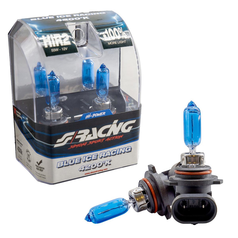 Simoni Racing Halogeen Lampen 'Blue Ice Racing' HIR2 (4200K) 12V/55W, set à 2 stuks ECE-R37