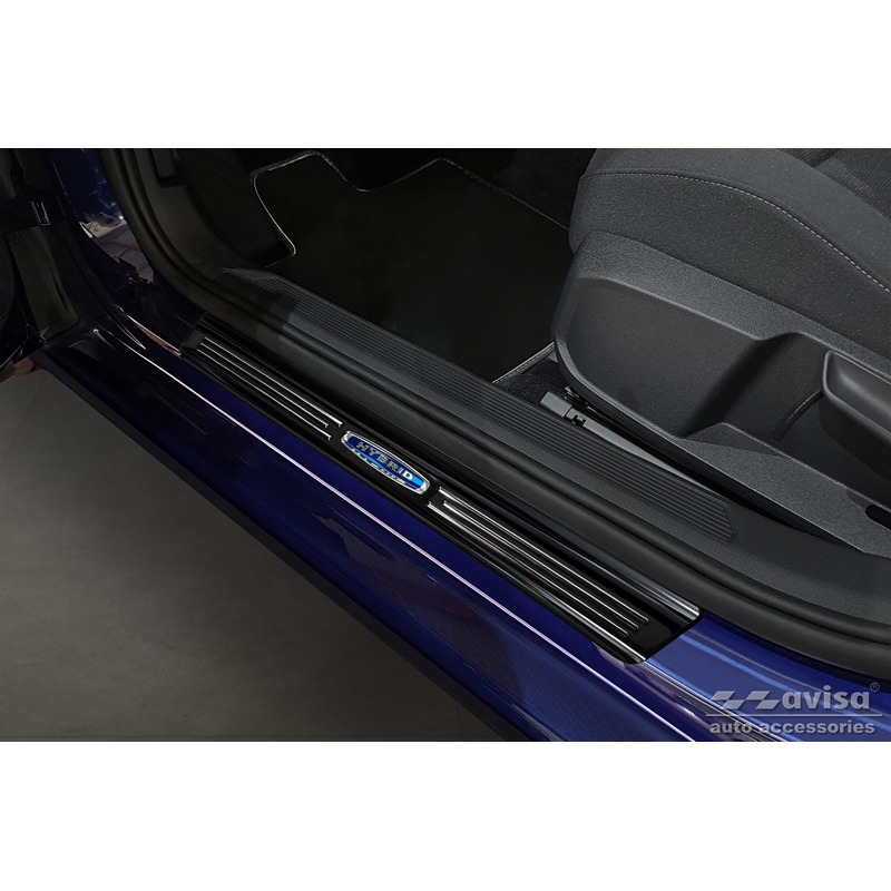 Zwart RVS Instaplijsten  Volkswagen Golf VIII Hatchback/Variant 2020-2024 & FL 2024- 'Hybrid' - 4-delig