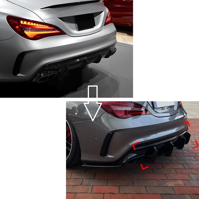 Diffuser Mercedes CLA 45 AMG C117 FL Glans Zwart