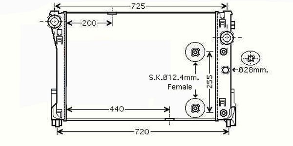 Radiator D.BENZ W.204 07->> 640x450x26. 2.5/3.0/3.5/2.2 CdI