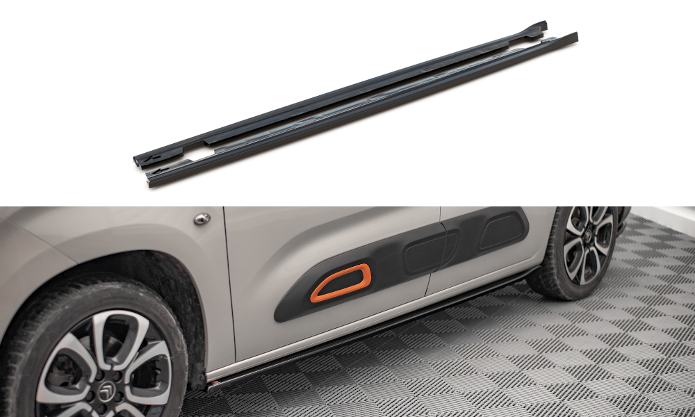 Zijskirts Citroen Berlingo MK3 Maxton Glans Zwart