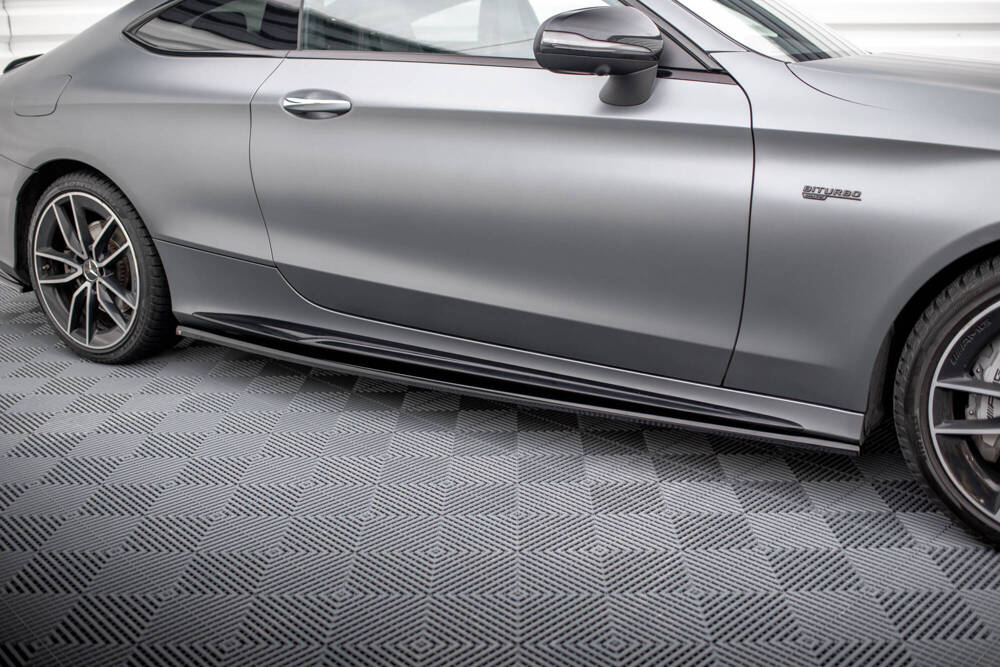 Zijskirts Mercedes C43 W205 Coupe FL Maxton Glans Zwart