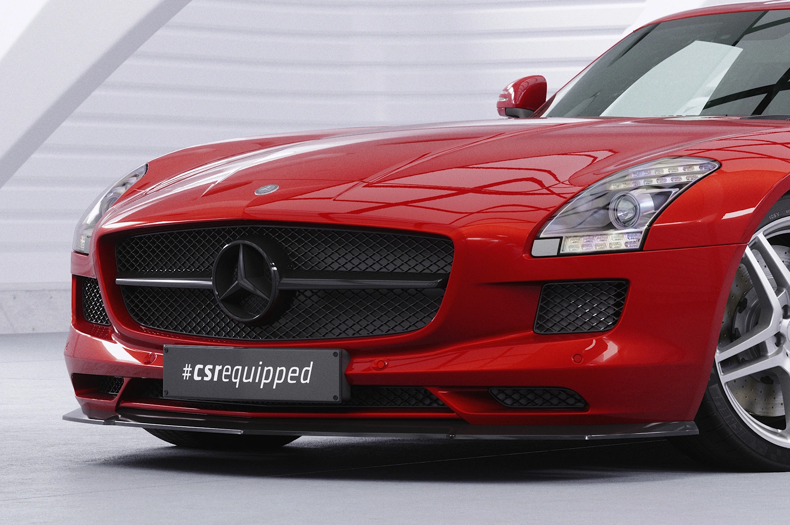 Voorspoiler Mercedes-Benz SLS AMG (197) glans zwart – 2009–06/2014