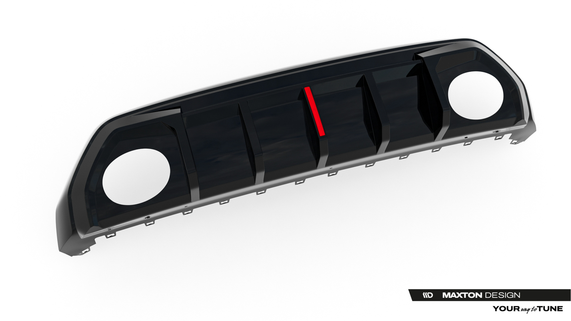Diffuser Audi RS3 Sportback 8Y Facelift Maxton Glans Zwart met Reflector
