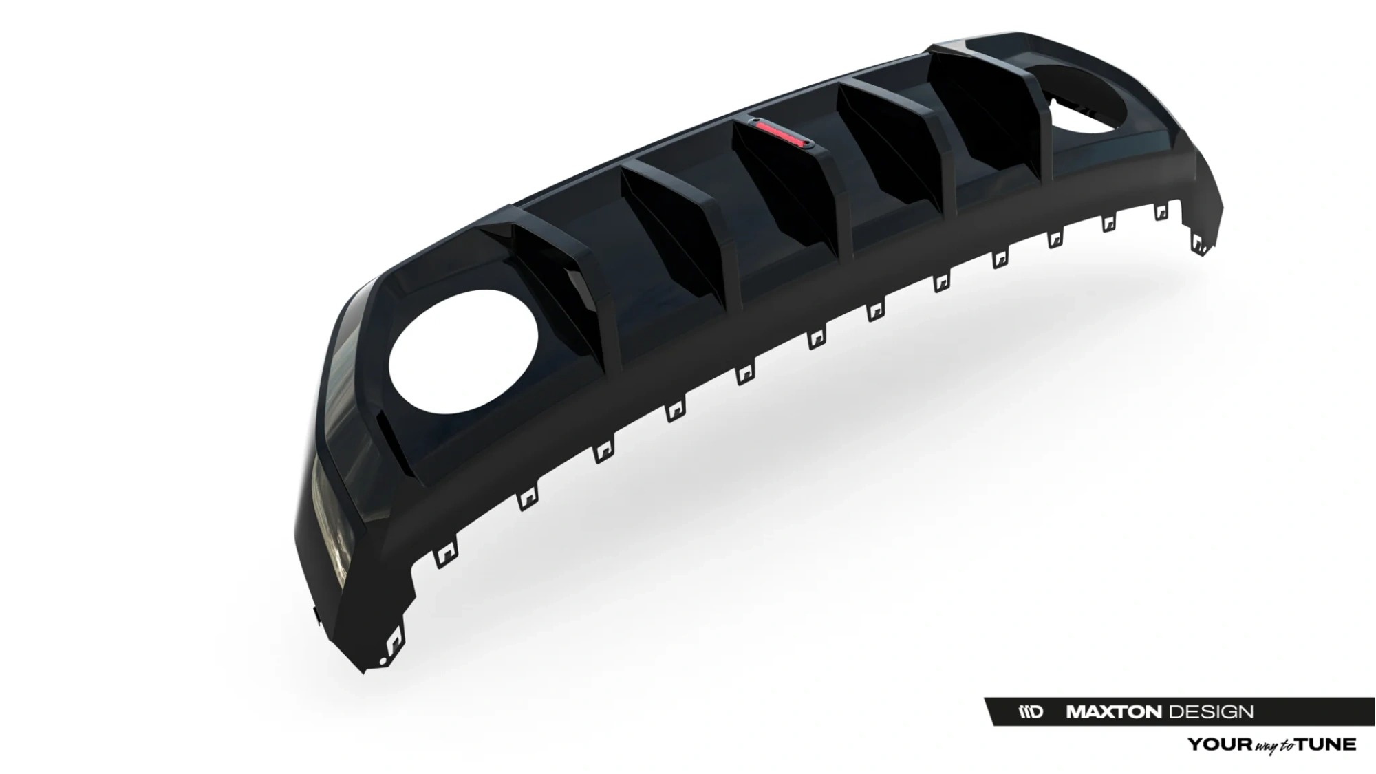 Diffuser Audi RS3 Sedan 8Y Facelift Maxton Glans Zwart met LED
