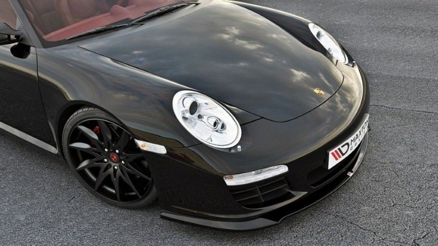 Voorspoiler Porsche 911 Carrera (997) Maxton Design glans zwart