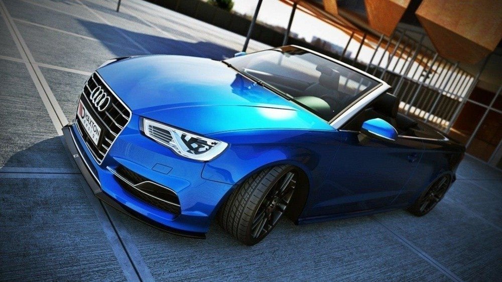 Voorspoiler Audi A3 8V S-line Sedan/Cabrio Zwart Glans