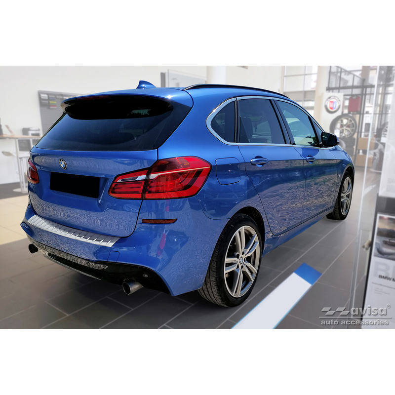 RVS Achterbumperprotector  BMW 2 Active Tourer F45 2013-2021 met M-Pakket 'Ribs'