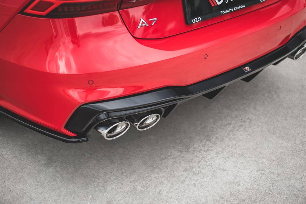Diffuser Audi A7 C8 S-Line Maxton Glans Zwart Chrome Sierstukken