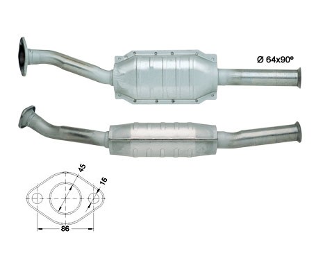 Peugeot 306 1.1i 1124 cc 44 Kw / 60 cv TU1M+ (HDZ) Magnaflow CAT