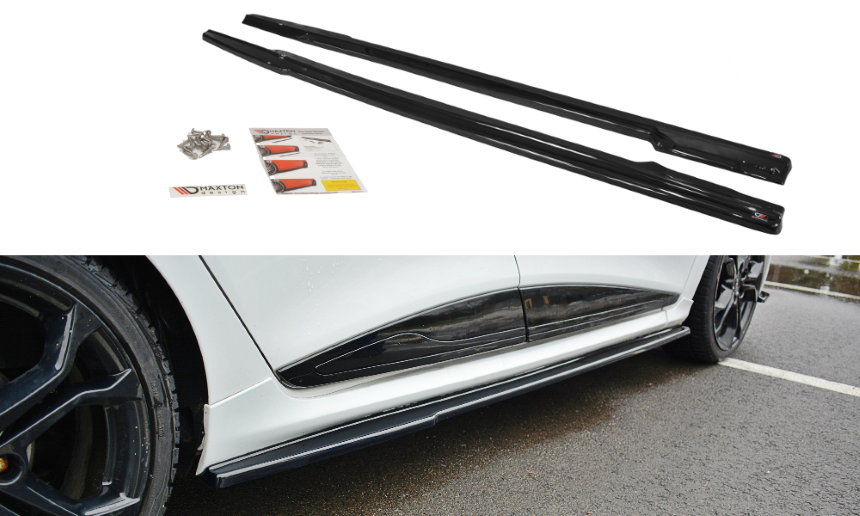 Zijskirts Renault Clio 4 RS Maxton Design glans zwart