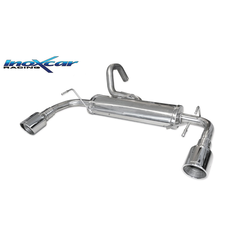 100% RVS Dubbele sportuitlaat  Abarth 695 180pk 2009- 1x100mm X-Race