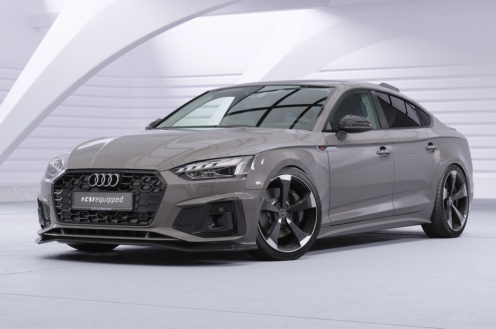 Voorspoiler Audi A5 F5 Sportback glans zwart
