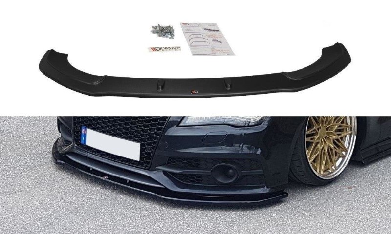 Voorspoiler V.2 Audi S7 / A7 S-Line C7 Glanzend Zwart