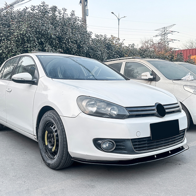 Voorspoilerlip  Volkswagen Golf VI 2008-2012 excl. GTi/R (Glanzend Zwart ABS)