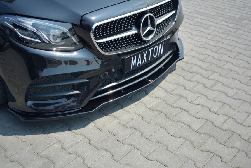 Voorspoiler Mercedes E W213 Coupé AMG-Line Maxton Design glans zwart V.1