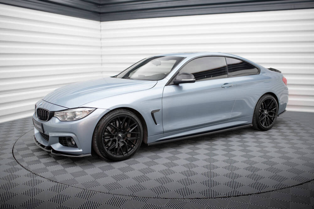 Zijskirts V.3 BMW 4 Coupe M Pakket F32 Maxton Glans Zwart