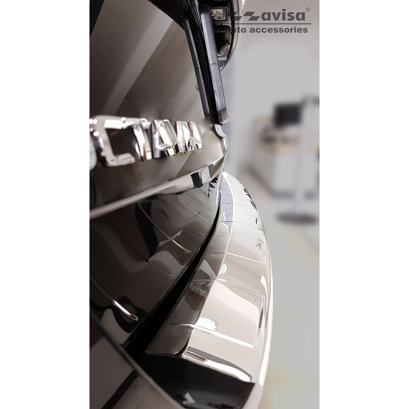 Chroom RVS Achterbumperprotector  Skoda Octavia IV Kombi 2020-2024 & FL 2024- (incl. RS, excl. Scout) 'Ribs'