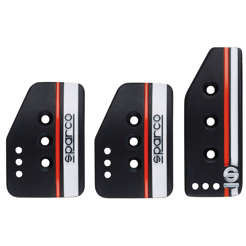 Aluminium pedalen Sparco Settanta zwart alu/wit/oranje