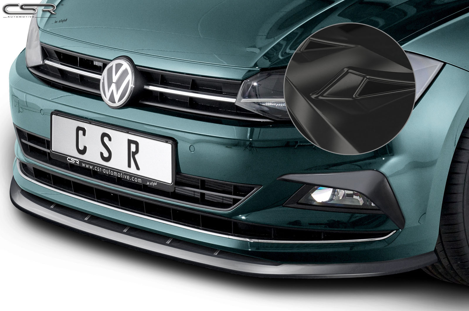 Voorspoiler VW Polo VI 2G (Typ AW) Glans Zwart – 09/2017–03/2021