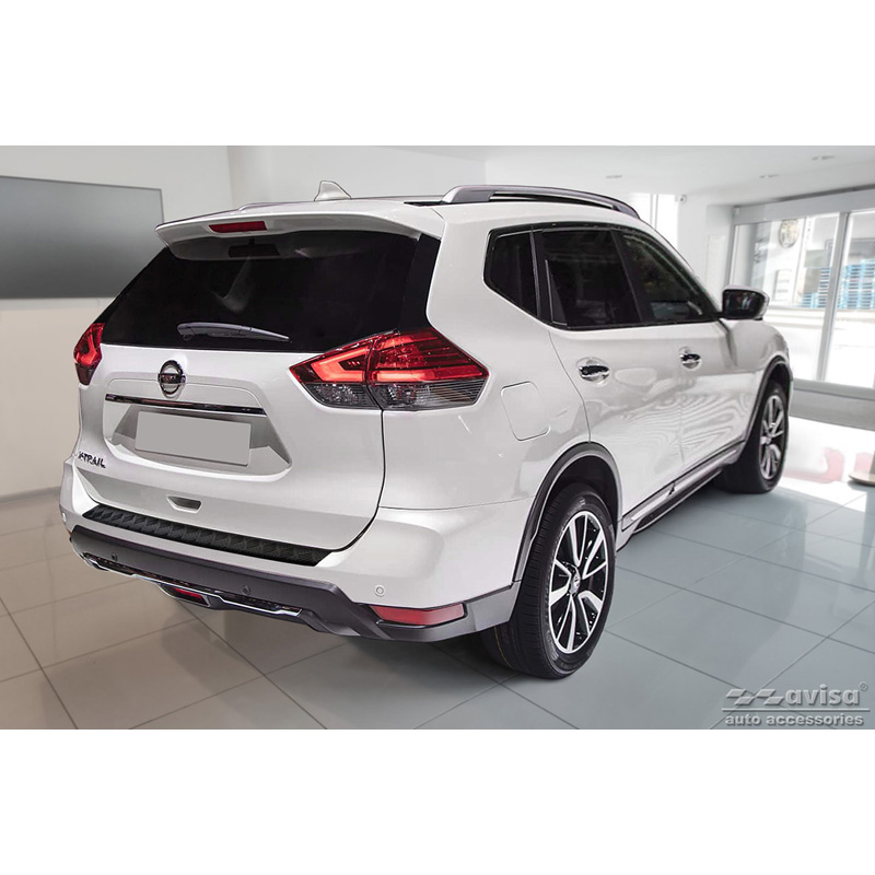 Matzwart Aluminium Achterbumperprotector  Nissan X-Trail III (T32) Facelift 2017-2021 'Riffled Plate'