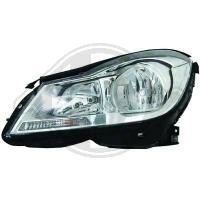 Koplamp links W204 11->> Chroom;H7/H7