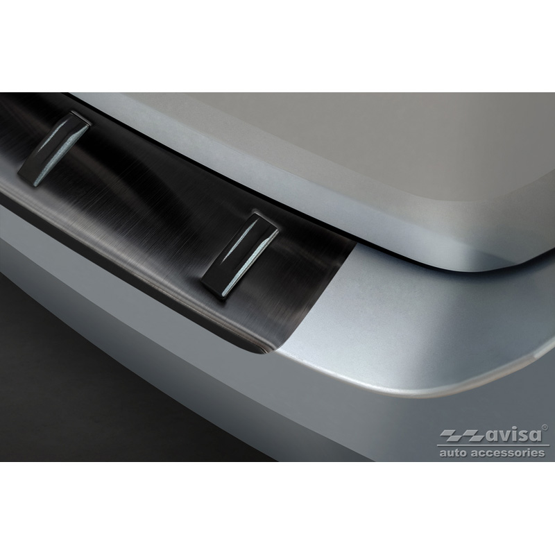 Zwart RVS Achterbumperprotector  Skoda Fabia III Combi 2014-2018 'STRONG EDITION'