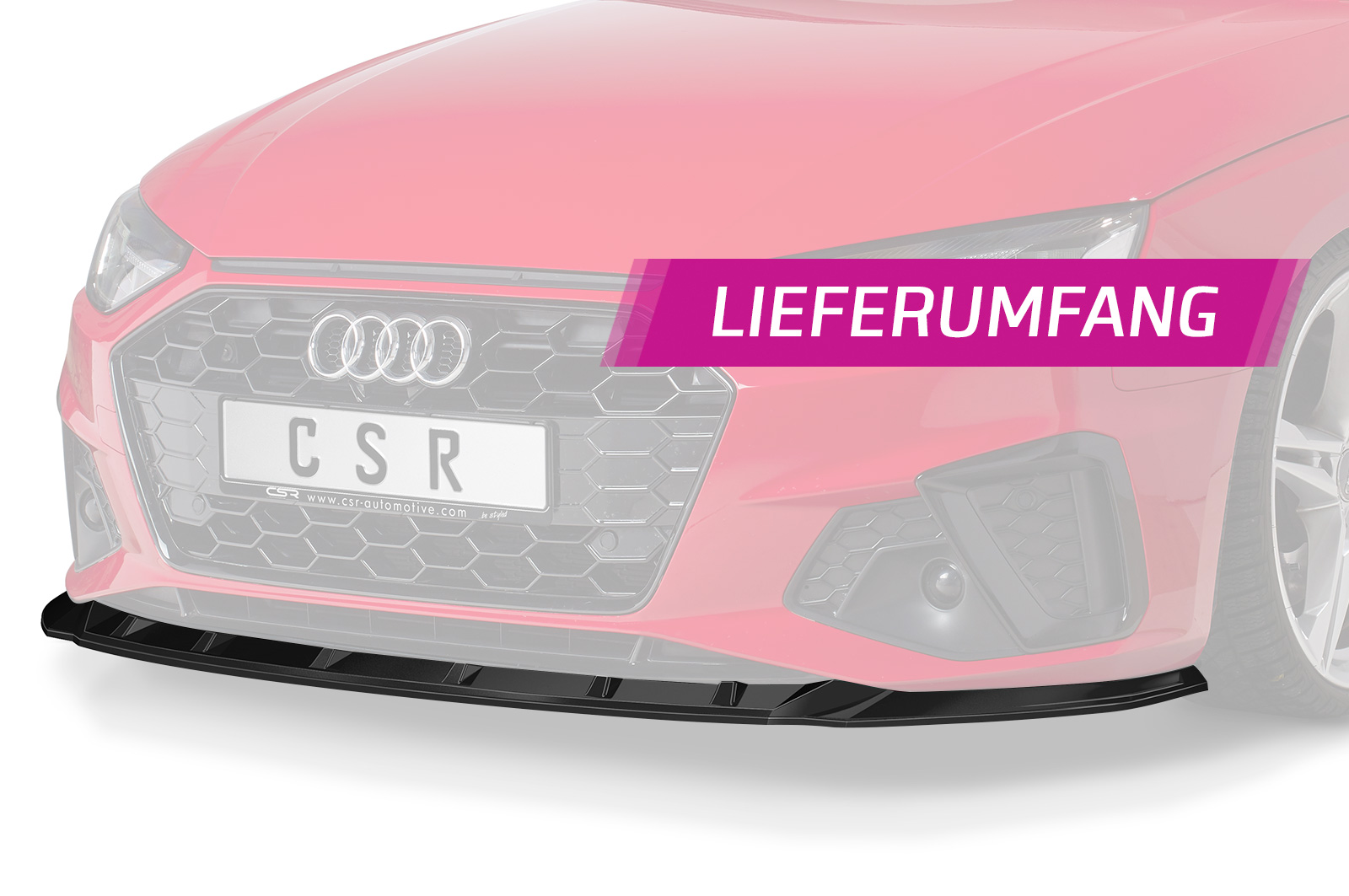 Voorspoiler Audi A4 / S4 B9(8W) CSR Glans zwart