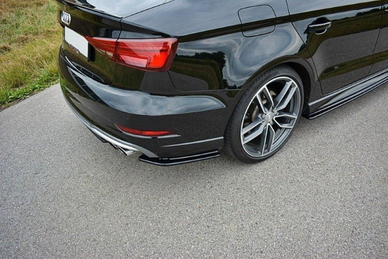 Achterzij Spoilers Audi S3 / A3 S-Line 8V FL Sedan Glanzend zwart