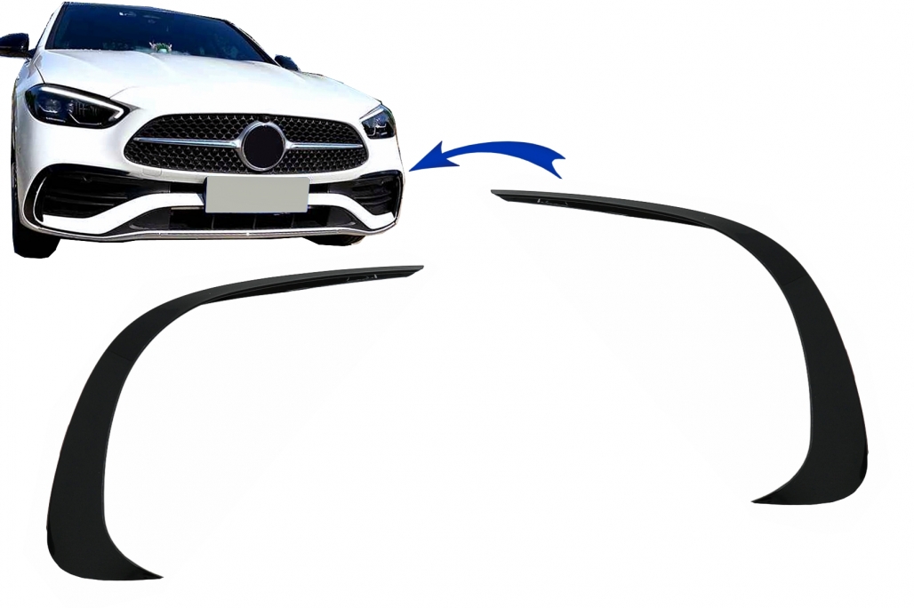 Canards Mercedes C-Class W206 Limousine (2021-Up) Glans Zwart