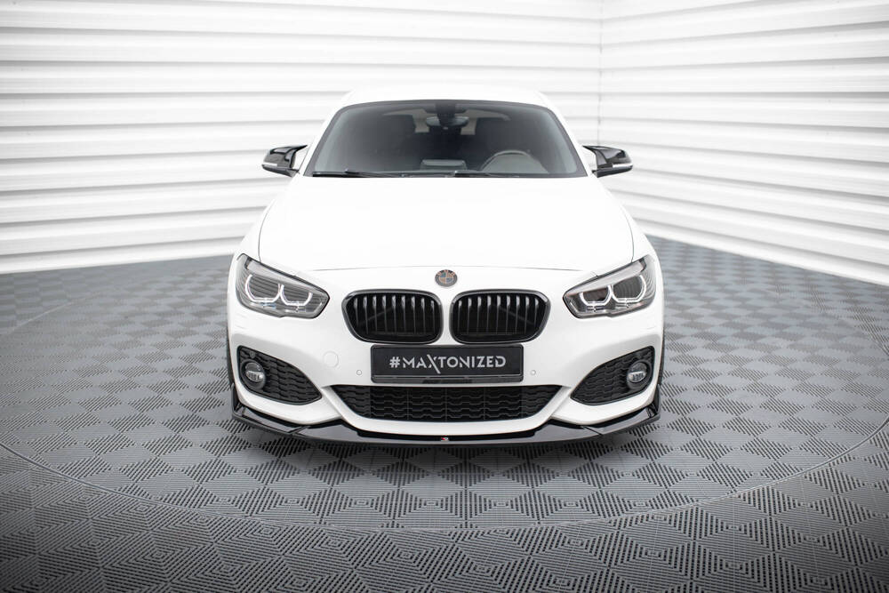 Voorspoiler V.4 BMW 1 Serie M Pakket / M135i / M140i F20 / F21 FL Maxton Glans Zwart