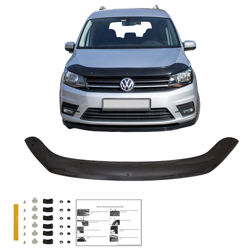 Motorkapbeschermer (steenslagcover)  Volkswagen Caddy MK4 2015-2020 - Glanzend zwart