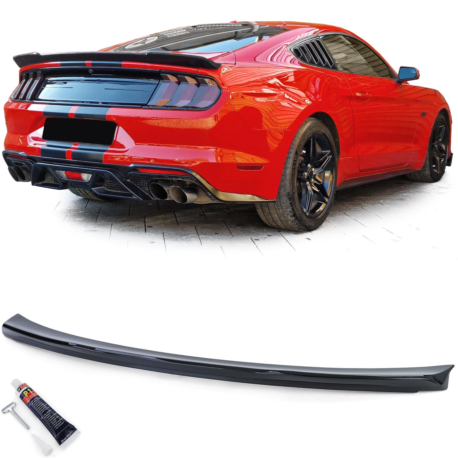 Spoiler Ford Mustang 15-20 Glans Zwart