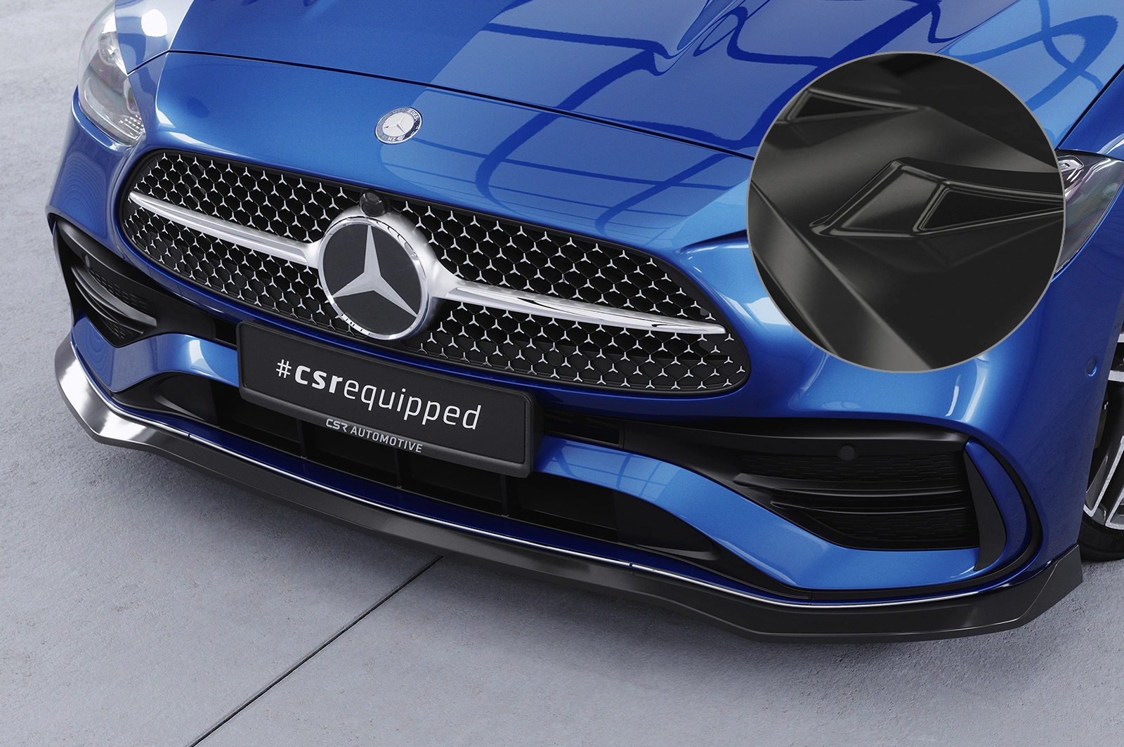 Voorspoiler Mercedes-Benz C-Klasse W206 / S206 AMG-Line 06/2021- Glans Zwart CSR
