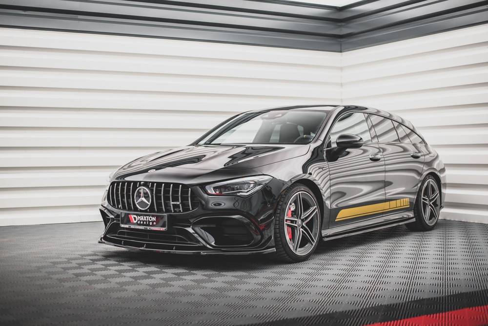 Voorspoiler V.1 Mercedes AMG CLA 45 Aero C118 Maxton Design glans zwart