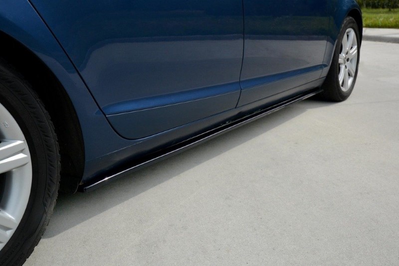 Zijskirts Diffusers Audi A6 S-Line C6 / C6 FL Glanzend Zwart