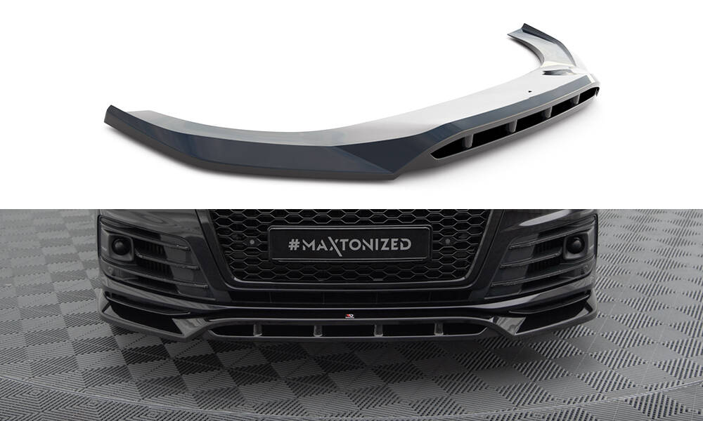 Voorspoiler V.2 Audi SQ7 / Q7 S-Line Maxton Glanzend Zwart