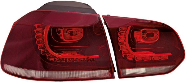 Taillights led VW Golf VI 10/08- R20 Dark Red