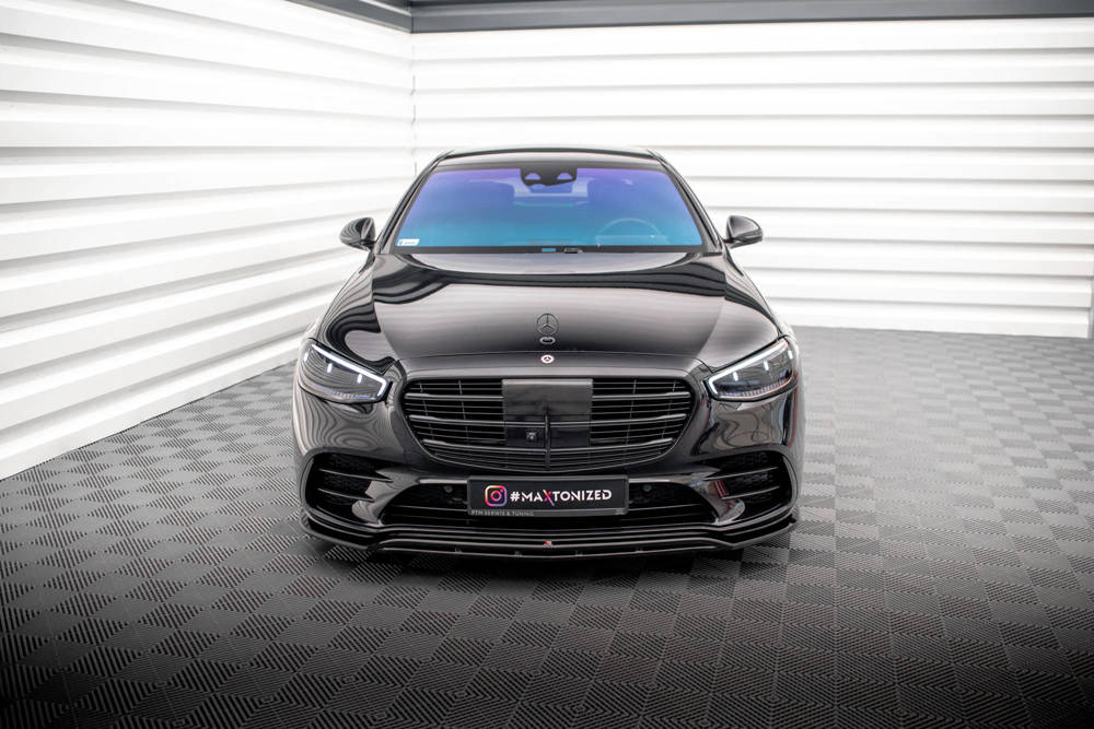 Voorspoiler Mercedes S Klasse W223 AMG Pakket Maxton Glans Zwart