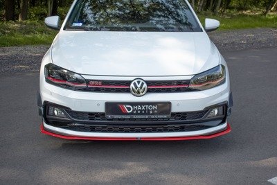 Voorspoiler VW Polo MK6 GTI Glans Zwart