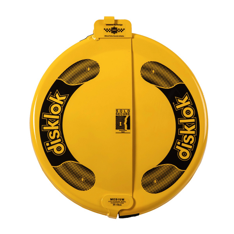 Disklok Stuurwielslot 'Gold Edition' - Maat Medium - 39-44cm - Geel - SCM-klasse MP-03