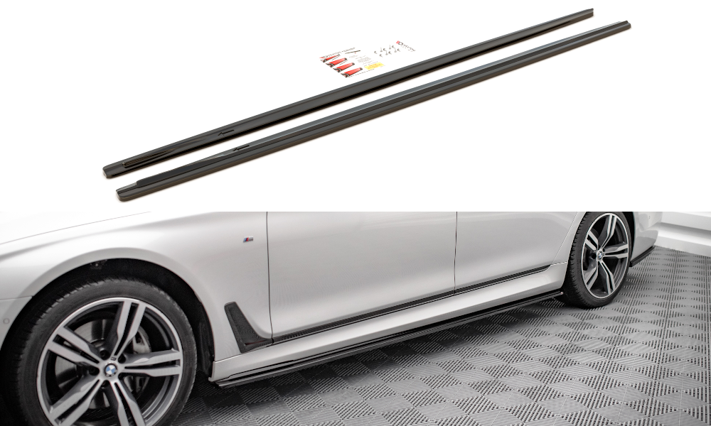 Zijskirts BMW 7-Serie Lang G12 M-Pakket Maxton Glans Zwart