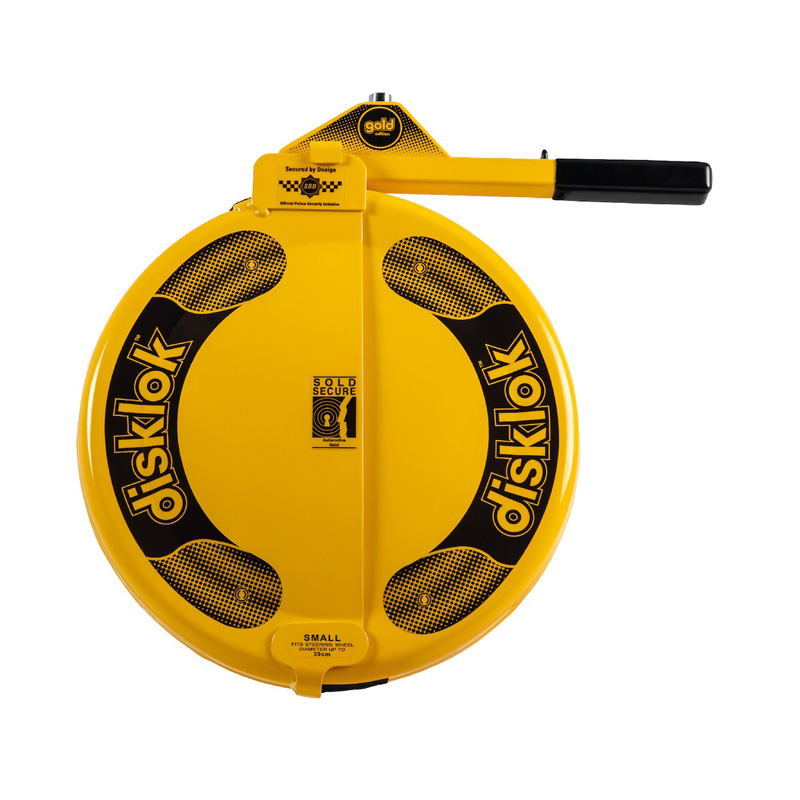 Disklok Stuurwielslot 'Gold Edition' - Maat Small - 35-39cm - Geel - SCM-klasse MP-03