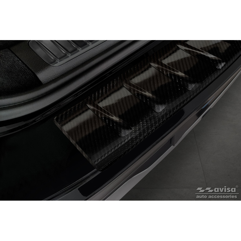 Echt 3D Carbon Achterbumperprotector  Mercedes EQS SUV (X296) 2022- 'Ribs'